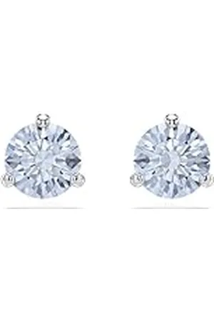 Swarovski Solitaire Oorknopjes, Ronde slijpvorm, , Rodium toplaag