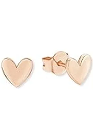 QS by s.Oliver Stud Earrings 925 Sterling zilveren damesoorbellen, 0,5 cm, Rose, Hart, Wordt geleverd in Sieraden geschenkverpakking, 2019868