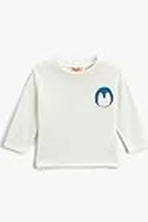 Koton Babyboy Penguin Printed Detail T-Shirt Lange Sleeve Crew Neck, , 3-4 jaar
