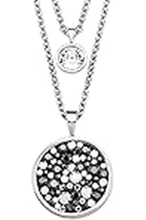 QS by s.Oliver Halsketting met hanger roestvrijstalen damesketting, met kristal, 40/45+3 cm, , Wordt geleverd in geschenkverpakking, 2018567