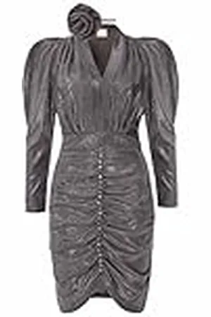Swing Laura Rose glitterjurk voor dames, elegante jurk, feestelijke jurk, feestjurk, zomerjurk, avondjurk, cocktailjurk, bodyconjurk, sexy, V-hals, lange mouwen, , XL