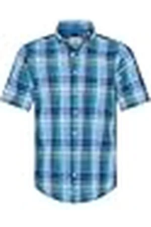 Brax Heren stijl Dan C Cotton Linen Slub shirt met korte mouwen en button-down-kraag, , XXL