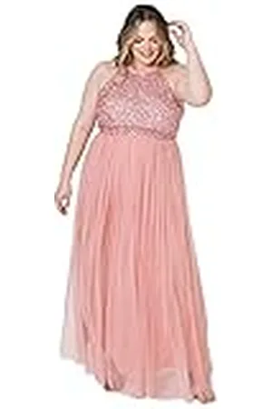 Maya Deluxe Dames bruidsmeisjesjurk maxi-jurk halster pailletten Embellished eindejaarsbal bruiloft bruidsmeisjesjurk dames, Bloemen, 52 NL