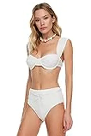 Trendyol Dames gestructureerde gewelfde hoge taille bikini bottoms, , 34
