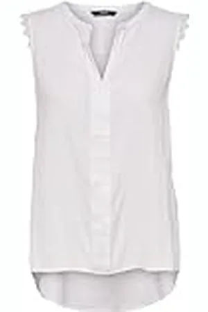 ONLY Dames Casual Top met Kant Details Mouwloos Shirt Bovenstuk, Colour:White, Size:34