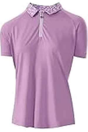 Island Green Golf dames ademende sneldrogende vochtafvoerende poloshirts, paars, L, , L