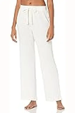 Amazon Lichtgewicht lounge badstof pyjamabroek voor dames, witte ruimteverf, medium