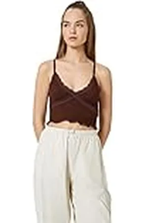 Koton Tanktop voor dames, V-hals, geribbeld bandje, crop, , S
