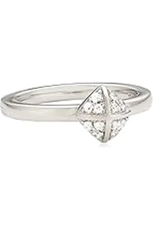 CAÏ Caï Damesring 925 sterling zilver gerhodineerd zirkonia , Zirkonia
