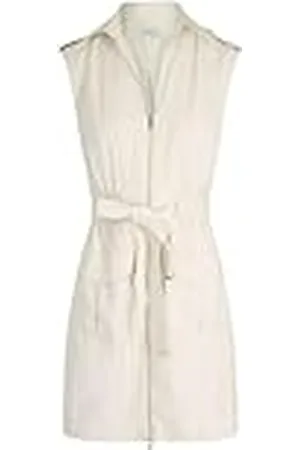 Morgan Damesjurk, kort, beige, met riem, maat 38, , 36