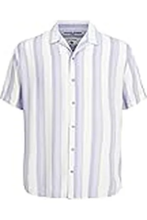 JACK & JONES Jcochain Reggie Stripe Resort Shirt Ss Shirt, , S