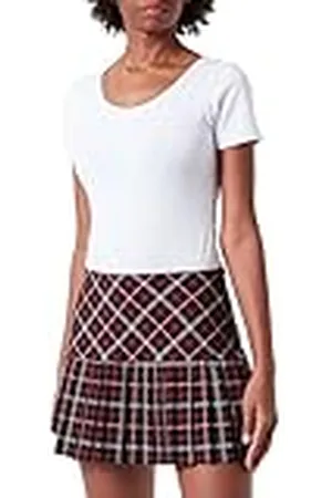 Koton Dames Checked Pleated Mini Rok, , 38