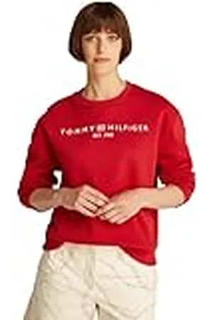 Tommy Hilfiger Dames MDRN REG CORP LOGO C-NK SWTSHRT WW0WW39791, Rood, XL, , XL