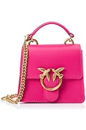 Pinko Love One Top Handle Micro Light Kalf Zijde, Tas voor dames, N17q antiek goud