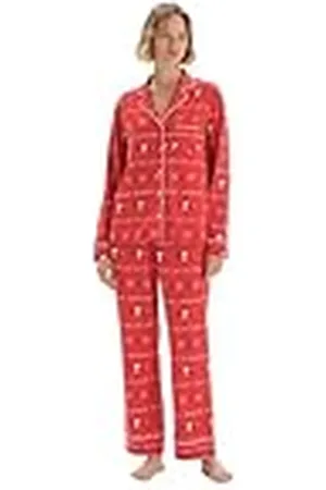 Dagi Damesshirt met kraag, lange mouwen, gebreid katoen, regular waist pyjamaset, , L