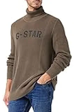 G-Star RAW Heren Stencil gr Turtle Knit Pullover Sweater, Brown (Turf 4426-273), XL