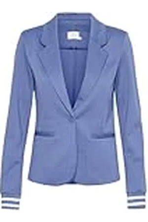 Kaffe Blazer Single Breasted Notch Lapel Slim Fit Rib Knit Cuffs, , XL