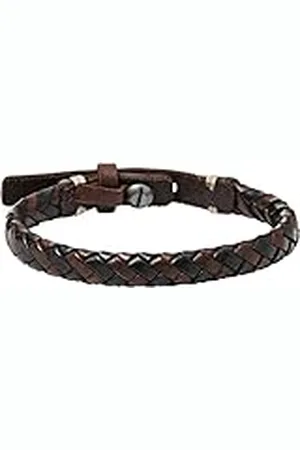 Fossil Gevlochten armband bruin en zwart
