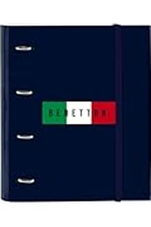 Safta BENETTON VLAG - map met 4 ringen, 35 cm, met 100 A4-vellen, ideaal voor kinderen van verschillende leeftijden, comfortabel en veelzijdig, kwaliteit en duurzaamheid, 27 x 3,5 x 32 cm