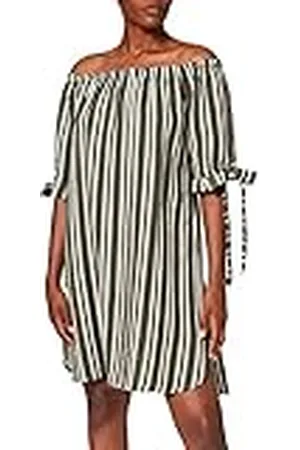 Bonamaison Korte jurk voor dames, met bootkraag en geknoopte halflange mouwen, casual, , 36 NL