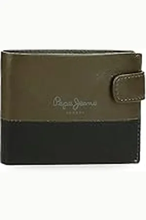 Pepe Jeans Dubbele horizontale portemonnee met kliksluiting, , 11 x 8,5 x 1 cm leer, , Eén maat, Horizontale portemonnee met kliksluiting