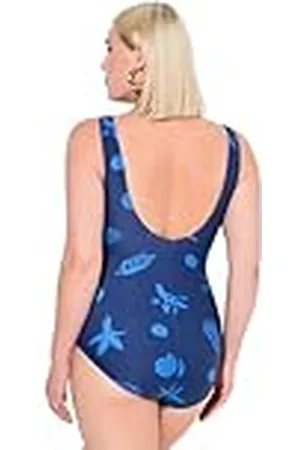 Ulla Popken Dames grote maten grote maten plus size badpak Alice, Softline, DG, DeepSea, , 42-44