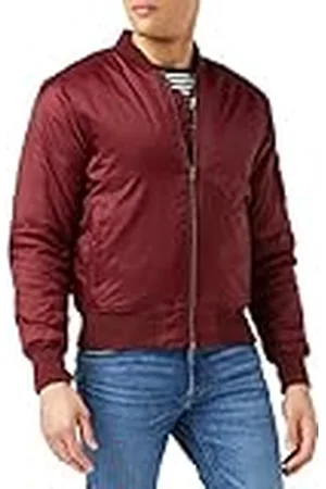 Urban classics Basic bomberjack voor heren, verkrijgbaar in vele verschillende kleuren, maten S tot 5XL, Rood (Bourgondië 606)., S
