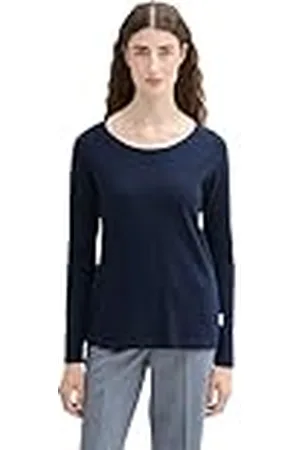 TOM TAILOR T-shirt met lange mouwen voor dames, , XXL