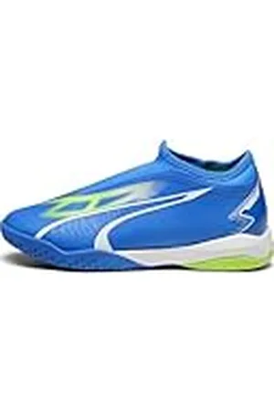 PUMA Ultra Match Ll It + Mid Jr voetbalschoen voor kinderen, uniseks, Ultra Blue White Pro Groen, 5 UK