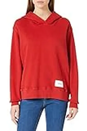 HUGO BOSS Esqua1 relaxed-fit sweatshirt met capuchon van French Terry met logo-patch, , XS