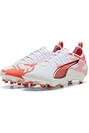 PUMA Ultra 5 PRO FG/AG JR voetbalschoen, wit zwart-gloeiend rood, 11 UK, Wit Zwart Gloeiend Rood, 29 EU