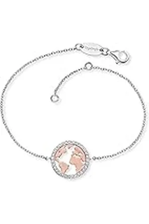 Engelsrufer Damen-Armband aus 925 Silber mit Rosegold Welt und Zirkonia, ERB-WORLD-BICOR-ZI
