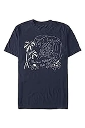 Disney Lilo & Stitch - Stitch Surf Line Art Unisex Crew neck T-Shirt 2XL