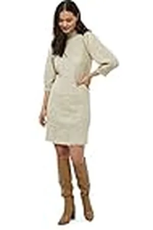 Minus Ditta gebreide jurk voor dames, Oyster Grey Melange, XS, Oester Grijs Melange, XS