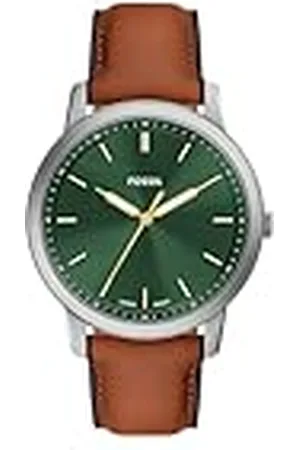 Fossil Minimalistisch horloge voor heren, kwartsuurwerk met roestvrij stalen of leren armband, , Riemen.