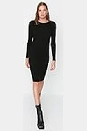 Trendyol Dames Midi Bodycon Getailleerde Gebreide Jurk, , M