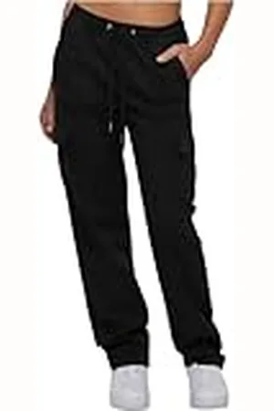 Urban classics Damesbroek Dames High Waist Twill Cargo Pants Black L, , L