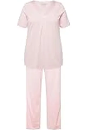 Ulla Popken Damespyjama, satijnen details pyjamaset, , 54-56