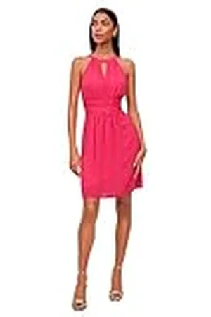 VILA Dames VIMILINA halterneck jurk/SU-NOOS jurk, Pink Yarrow/Detail:Elastic, 40, , 40
