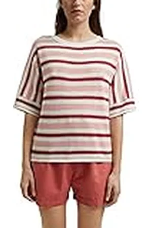 ESPRIT Pullover met korte mouwen van biologisch katoen/linnen, , S