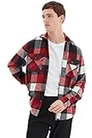 Trendyol Mannen man plus grootte normale standaard kraag geweven shirt, , L, , L grote maten