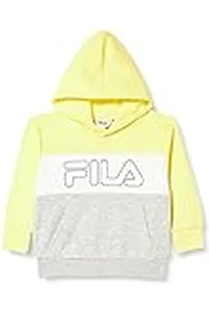 Fila Unisex Kids Sunrise Blocked Logo capuchontrui, Limelight-Light Grey Melange-Bright White, 122/128