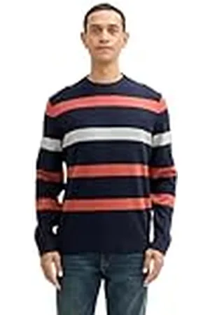 TOM TAILOR Basic gebreide trui voor heren met strepen, , L