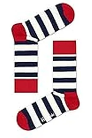 Happy Socks Stripe, Kleurrijke en Leuke, Sokken voor Dames en Heren, Rood-Wit (36-40)