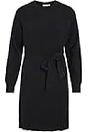VILA VIRIL O-hals L/S Belt Knit Jurk - NOOS, , XS