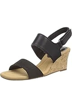 Clarks Kyarra Faye damessandalen, zwart leer, 35,5 EU, , 35.5 EU