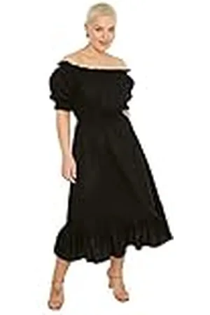 Trendyol Dames Relaxed Fit Woven Midi Skater Casual Fit Geweven Plus Size Jurk, , 58, , 56 NL