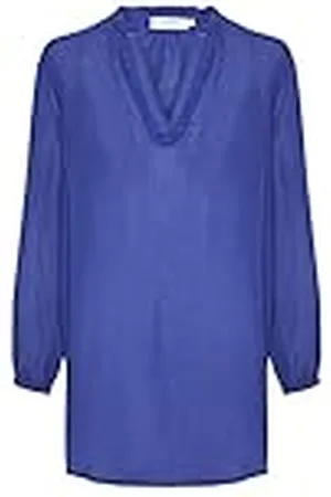 Cream Damesblouse, tuniek, longline, V-hals, ronde hals, details, lange mouwen, shirt voor dames, , 34