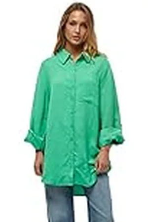 Minus Dames Marly Linnen Oversize Shirt, Appelgroen, 12