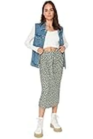 Trendyol Midi Kokerrok voor dames, bodycon, gebreide rok, marineblauw, maat XS, , XS